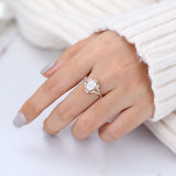Oval Cluster Lab-Grown Diamond Engagement Ring