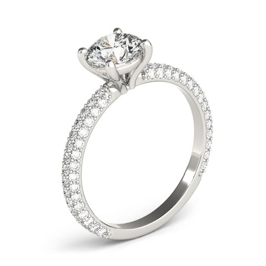 1.2 CT Round Shaped Moissanite Engagement Ring In Pave Design 4