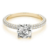 1.2 CT Round Shaped Moissanite Engagement Ring In Pave Design 5