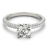 1.2 CT Round Shaped Moissanite Engagement Ring In Pave Design 1