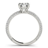 1.2 CT Round Shaped Moissanite Engagement Ring In Pave Design 2