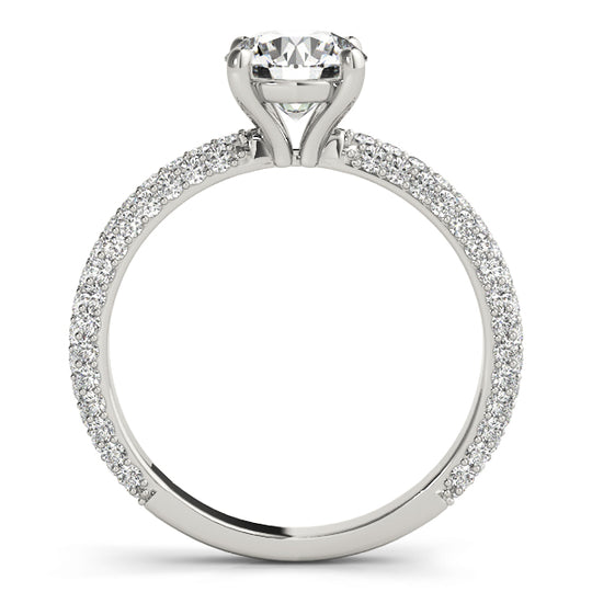 1.2 CT Round Shaped Moissanite Engagement Ring In Pave Design 2