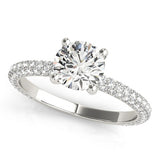 1.2 CT Round Shaped Moissanite Engagement Ring In Pave Design 3