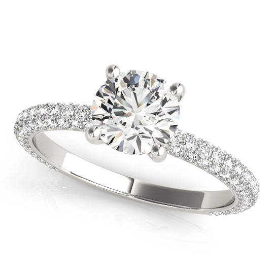 1.2 CT Round Shaped Moissanite Engagement Ring In Pave Design 3
