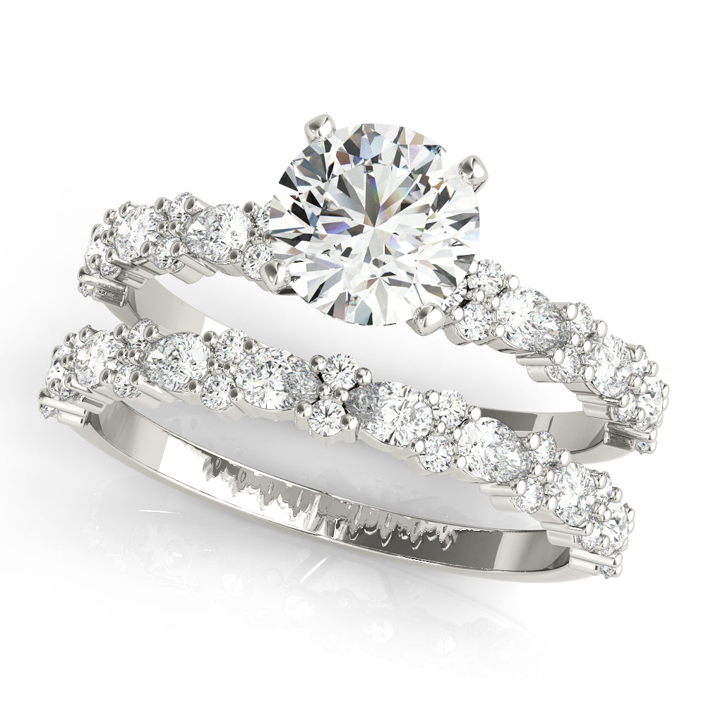 1.5 CT Round Shaped Moissanite Engagement Ring In Pave Design 6