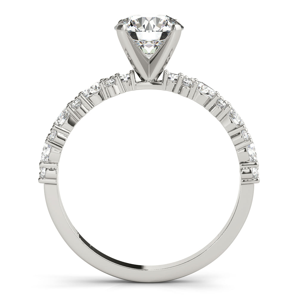 1.5 CT Round Shaped Moissanite Engagement Ring In Pave Design 2