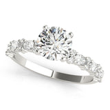 1.5 CT Round Shaped Moissanite Engagement Ring In Pave Design 1