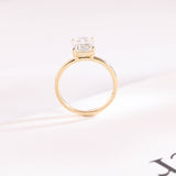 Stunning 1.0 - 2.0 CT Emerald Moissanite Engagement Ring with Solitaire Design 10
