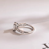 Stunning 1.0 - 2.0 CT Emerald Moissanite Engagement Ring with Pave Design 9