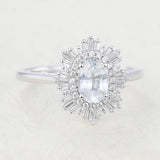 Oval Cluster Lab-Grown Diamond Engagement Ring