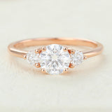 Round Three Stone Lab-Grown Diamond Engagement Ring