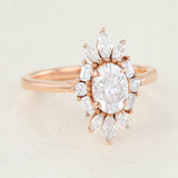Oval Cluster Lab-Grown Diamond Engagement Ring