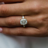 Cushion Three Stone Lab Grown Diamond Engagement Ring