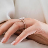Oval Halo & Pave Lab Grown Diamond Engagement Ring