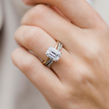 Emerald Solitaire Lab Grown Diamond Engagement Ring