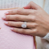 Oval Halo & Pave Lab Grown Diamond Engagement Ring