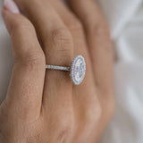 Oval Halo & Pave Lab Grown Diamond Engagement Ring