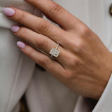 3.55 CT Radiant Hidden Halo  Moissanite Engagement Ring 3