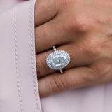 Oval Double Halo & Pave Lab Grown Diamond Engagement Ring