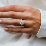 Cushion Pave Lab Grown Diamond Engagement Ring