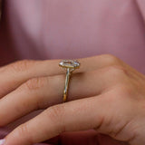 Asscher Bezel Solitaire Lab Grown Diamond Engagement Ring
