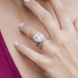 Cushion Halo & Pave Lab Grown Diamond Engagement Ring