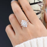 Round Cluster Lab-Grown Diamond Engagement Ring