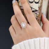 Oval Cluster Lab-Grown Diamond Engagement Ring