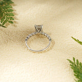 Stunning 1.0 - 2.0 CT Emerald Moissanite Engagement Ring with Hidden Halo Design 3