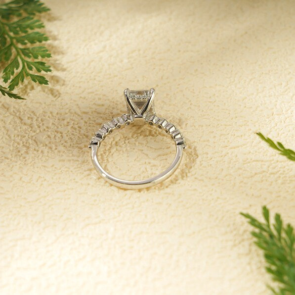 Emerald Pave Lab Grown Diamond Engagement Ring