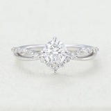 Round Pave Split Shank Lab-Grown Diamond Engagement Ring