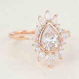 Pear Cluster Lab-Grown Diamond Engagement Ring