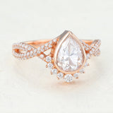 Pear Cluster & Bezel Lab-Grown Diamond Engagement Ring