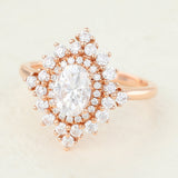 Oval Cluster Lab-Grown Diamond Engagement Ring
