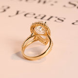 Stunning 2.0 - 4.0 CT Pear Moissanite Engagement Ring with Pave & Halo Design 3