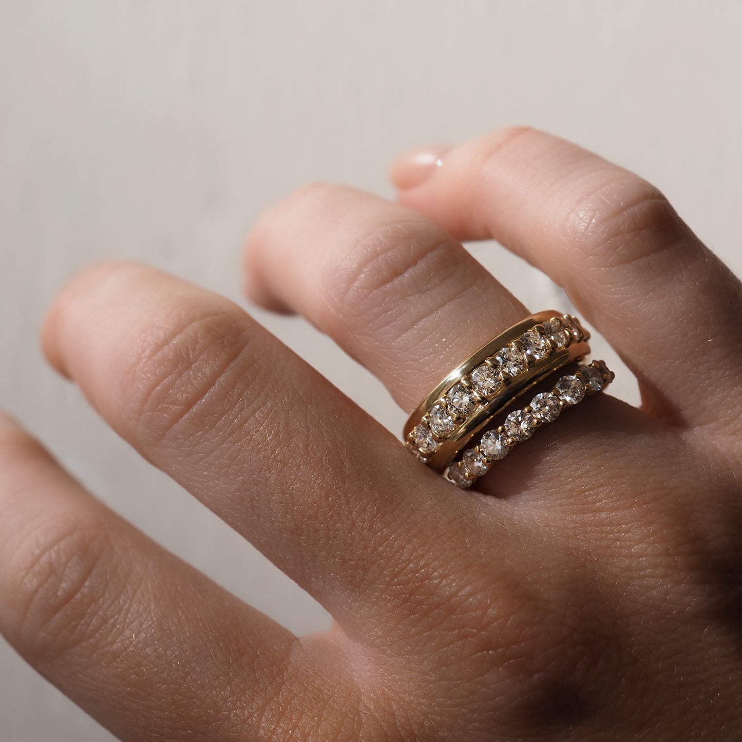 Channel Pave Wedding Band Featuring 2.20 TCW Round Moissanite 2