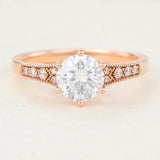 Round Pave Lab-Grown Diamond Engagement Ring