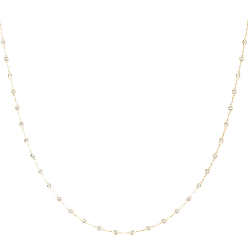 0.50 CT Round Shape Moissanite Dainty  Necklace 1
