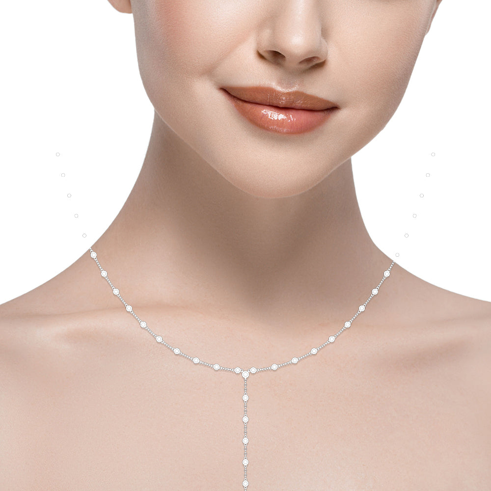 0.20 Carats Round Shape Moissanite Diamond Drop Necklace 5