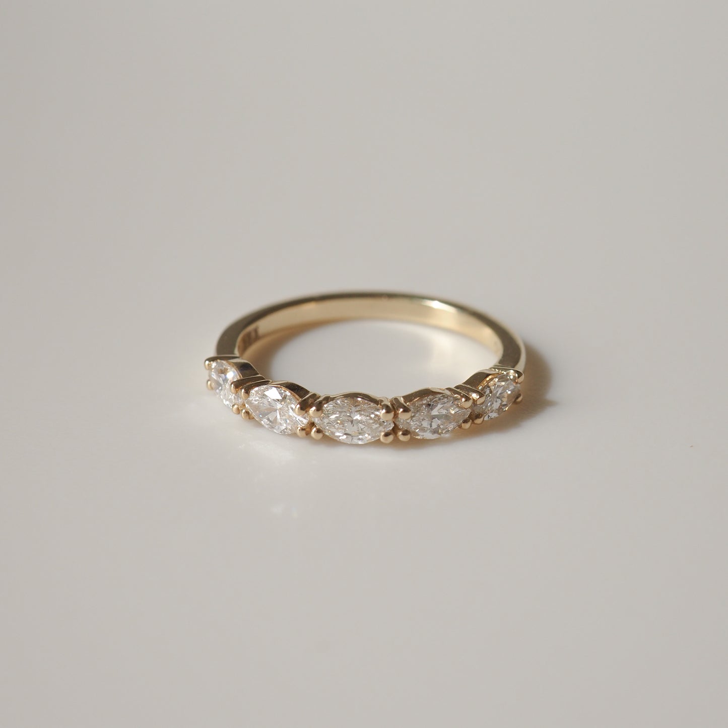 East West Wedding Band Featuring 1.0 TCW Marquise Moissanite 9