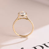 Stunning 1.0 - 2.0 CT Oval Moissanite Engagement Ring with Bezel Design 7