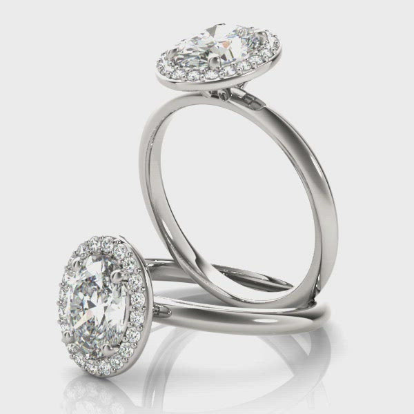 1.50 CT Oval Shaped Moissanite Engagement Ring In Halo Design 3