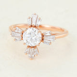 Round Cluster Lab-Grown Diamond Engagement Ring