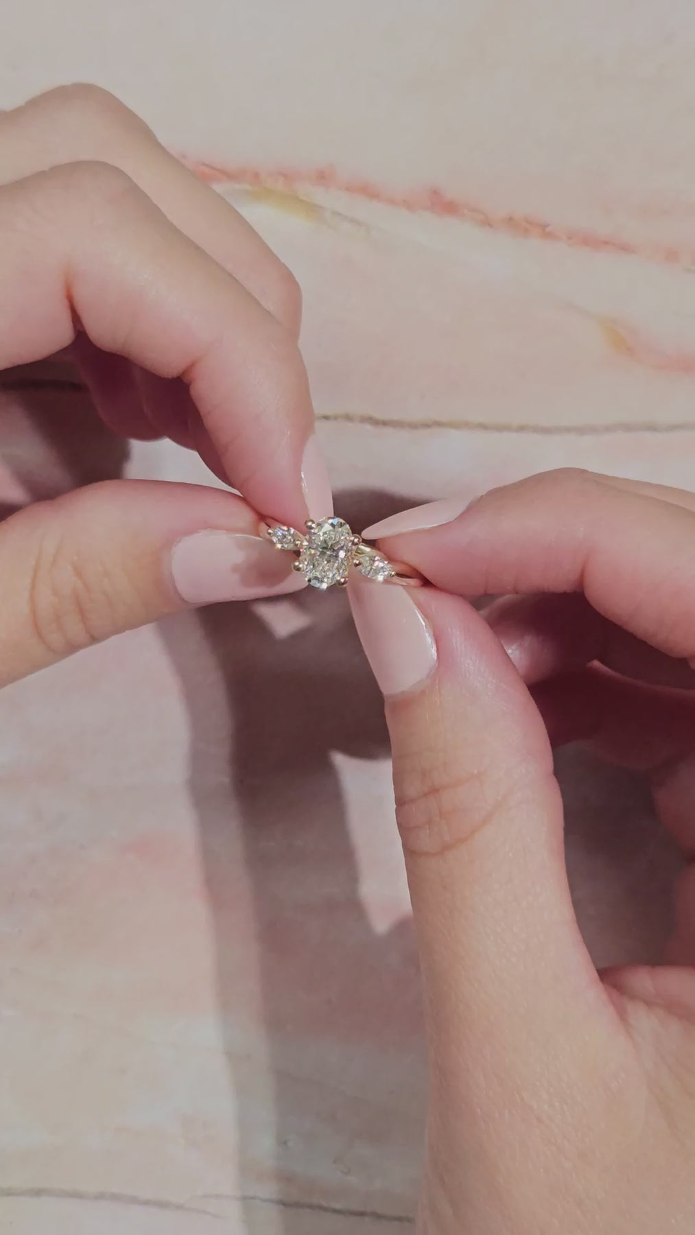 1.0 CT Oval Shaped Moissanite Engagement Ring In Three Stone 13