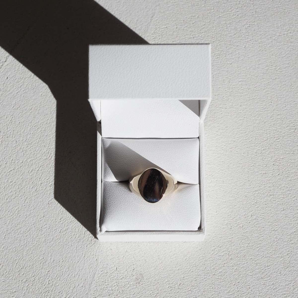 Men's Oval Signet Wedding Band 1