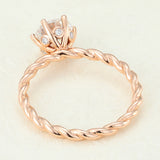 Round Twisted Shank Lab-Grown Diamond Engagement Ring