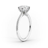 Pave Engagement Ring Featuring 1.5 CT Radiant Moissanite 2