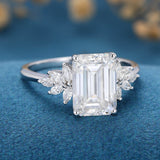 Emerald Cluster Lab Grown Diamond Engagement Ring