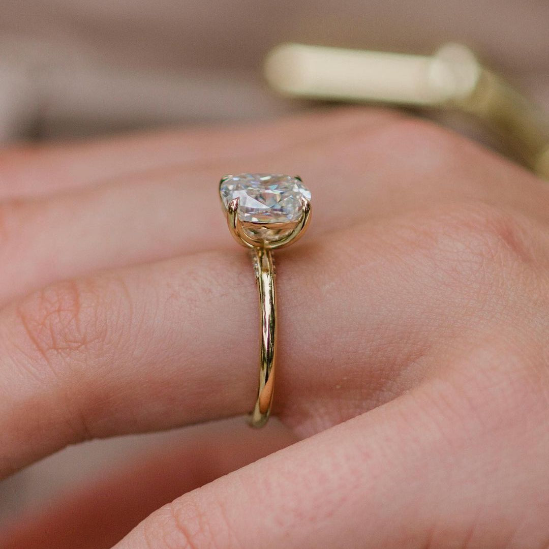 2.80 CT Cushion Solitaire Moissanite Engagement Ring 4