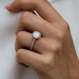 Round Pave Lab Grown Diamond Engagement Ring